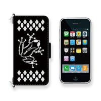 Leather iPhone Wallet Case / Frog Spots Design