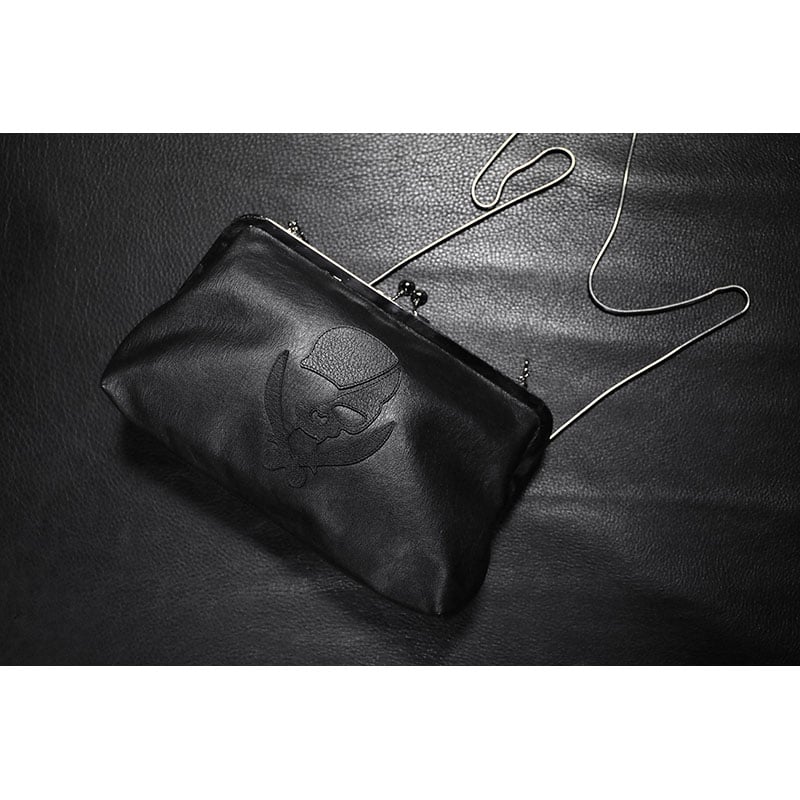 Leather 24cm Rounded Corner Clasp Pouch / Moder