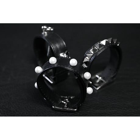 18mm Insert Tip Leather Bracelet / Pearl Style Italian Studs Design ( 30th Anniversary Model )