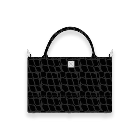 Leather Mini Tote Bag 001 / Pyramid German Hock Design ( Embossed Crocodile )