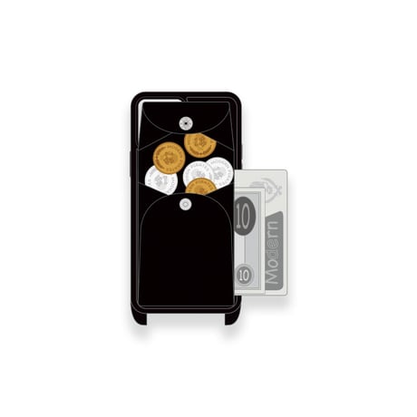 Wallet function Shoulder Hook iPhone Case / Modern Pirtaes Skull Face Spots Design ( 88 Colors )