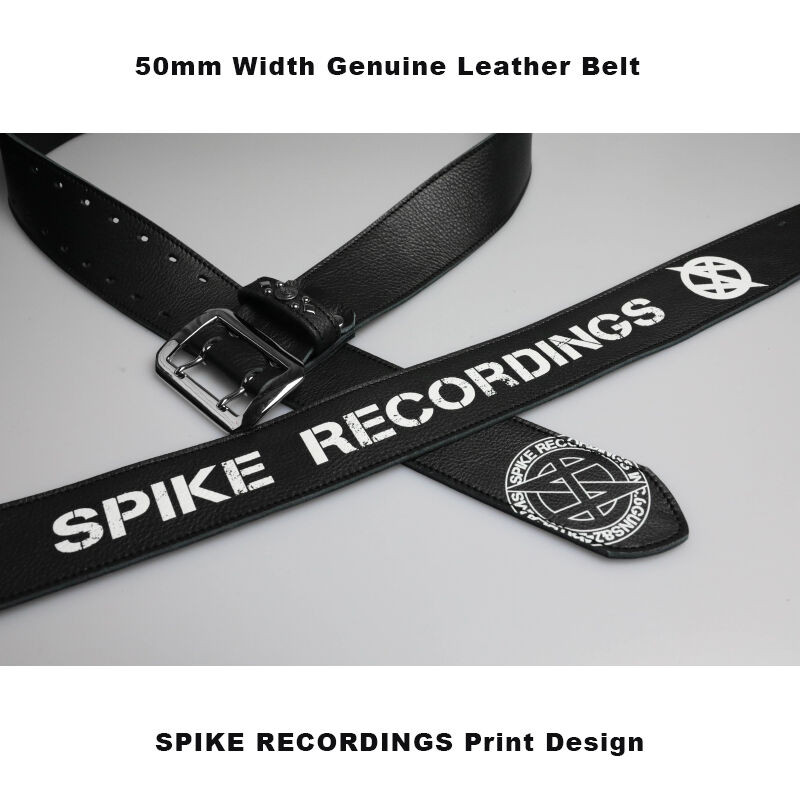 50mm Width Soft Leather Belt / SPIKE RECORDIN...