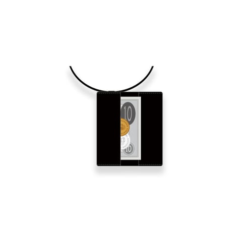 Leather Nano Wallet ( Necklace Type ) /  Piramid Spots Design