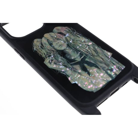【 HISASHI×MP Shellwork Shoulder Hook Smartphone Case / SIN ZMB Monochrome Design (Black ) 】
