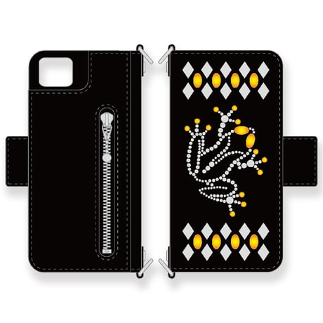 Leather iPhone Wallet Case / Frog Spots Design