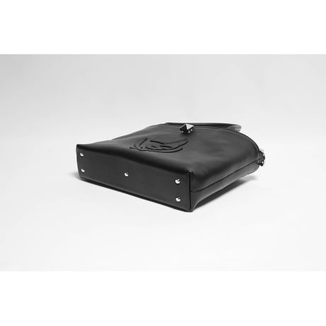 Leather Mini Tote Bag 003 / Pyramid German Hock ModernPirtaes Skull Design