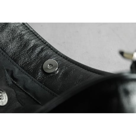 Leather Sacoche /  Double Side Zipper Design