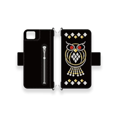 【 柩×Modern Pirates Leather iPhone Wallet Case / Spots Owl Design 】＊iPhone専用モデル