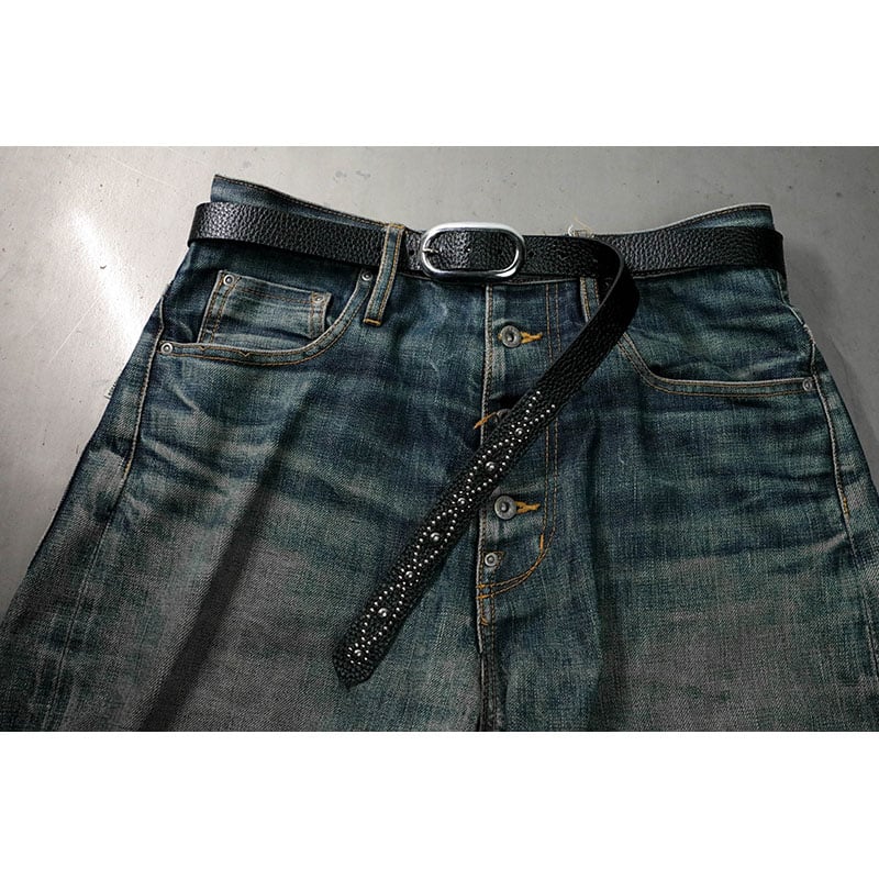 24mm Genuine Leather Narrow Hanging Belt / Butt