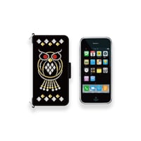 【 柩×Modern Pirates Leather Smartphone Wallet Case / Spots Owl Design 】＊iPhone以外の汎用モデル