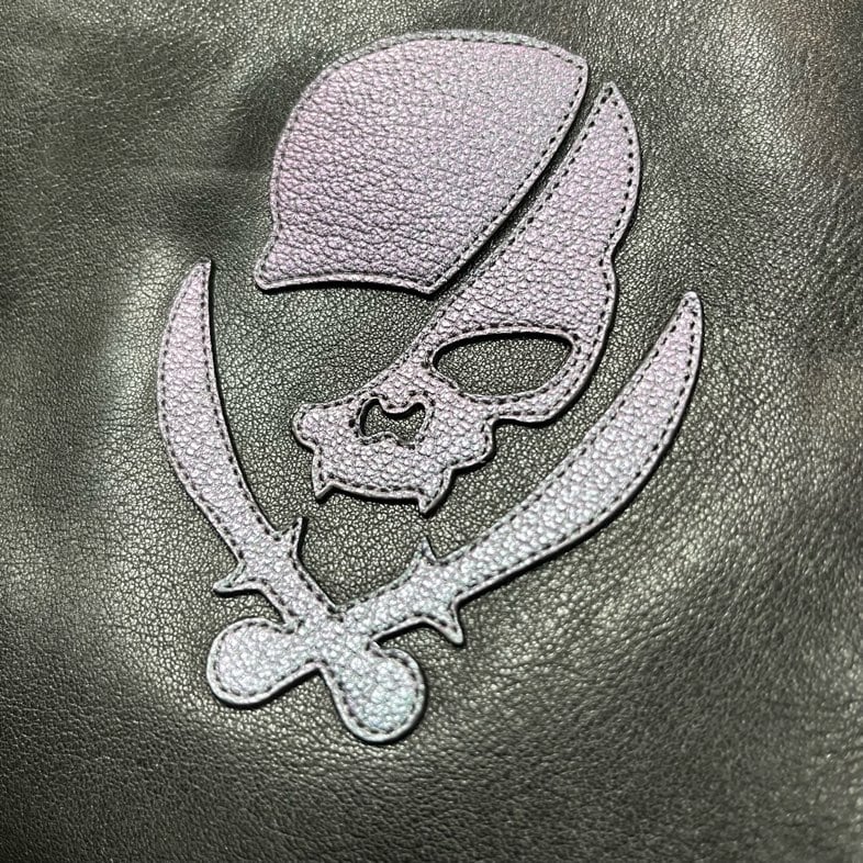 Leather Sacoche / Modern Pirates Skull Design |