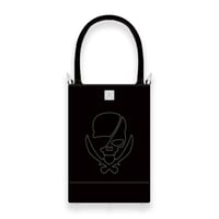 Leather Mini Tote Bag 002 / Pyramid German Hock ModernPirtaes Skull Design