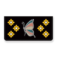 Leather Long Wallet / Butterflies Spots Design