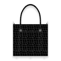 Leather Smal Tote Bag 001 / 2Pyramid Design ( Embossed Crocodile )