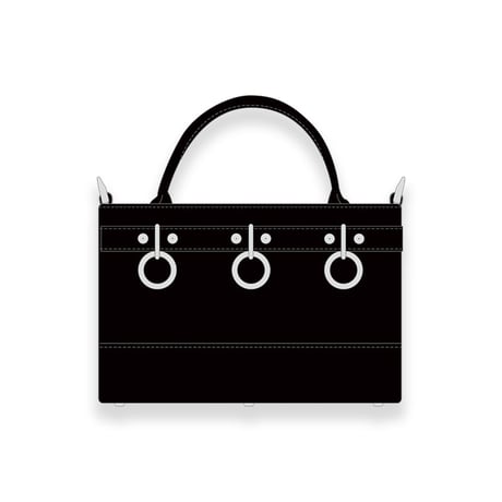 Leather Mini Tote Bag 001 / Padlock & Ring Design