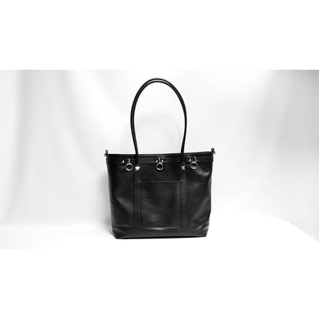 Leather Medium Tote Bag 001 / Padlock & Ring Design