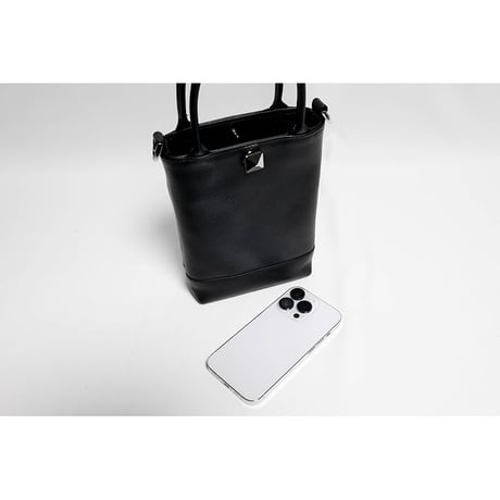 Leather Mini Tote Bag 002 / Pyramid German Hock Design