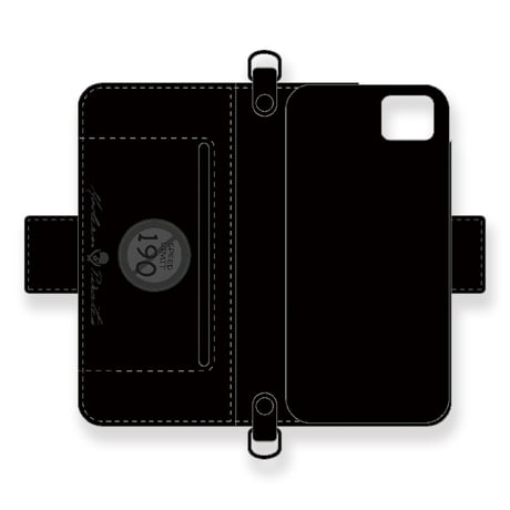IKUO×MODERN PIRATES Leather iPhone Diary Case / Black Diamond Spots Design