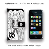 HISASHIxMP Leather Android Wallet Case / SIN ZMB Monochrome Print Design