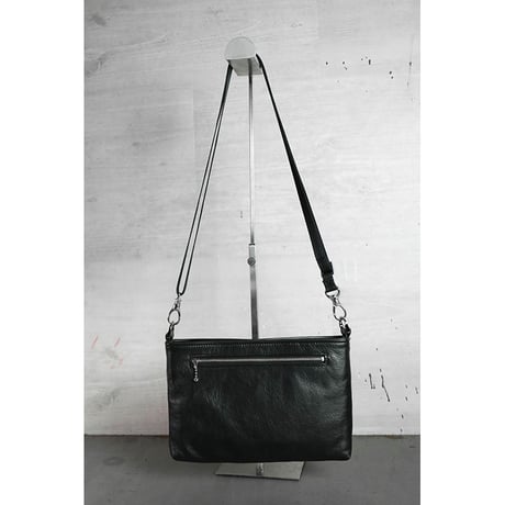 Leather Sacoche /  Double Side Zipper Design