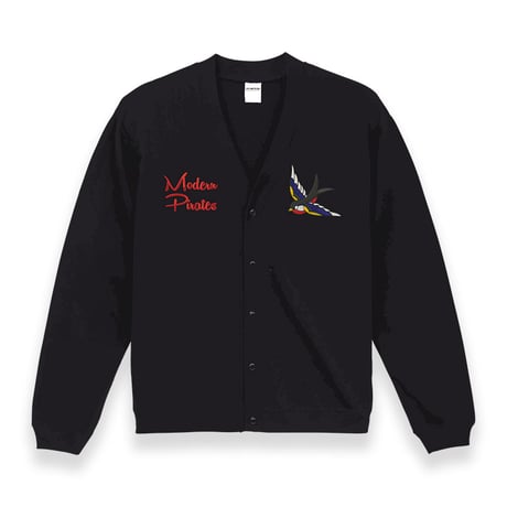 10.0oz Cotton Jersey Loose Fit Cardigan / Swallow Design 002 (刺繍)
