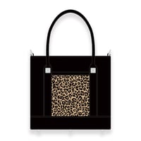 Leather Smal Tote Bag 001 / 2Pyramid Leopard Fur Design