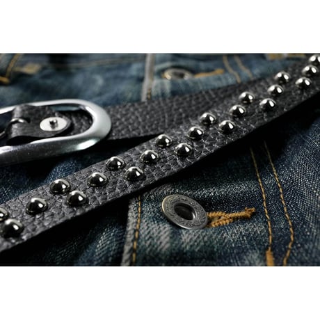 24mm Genuine Leather Narrow Hanging Belt / 2/1Row Conical Design