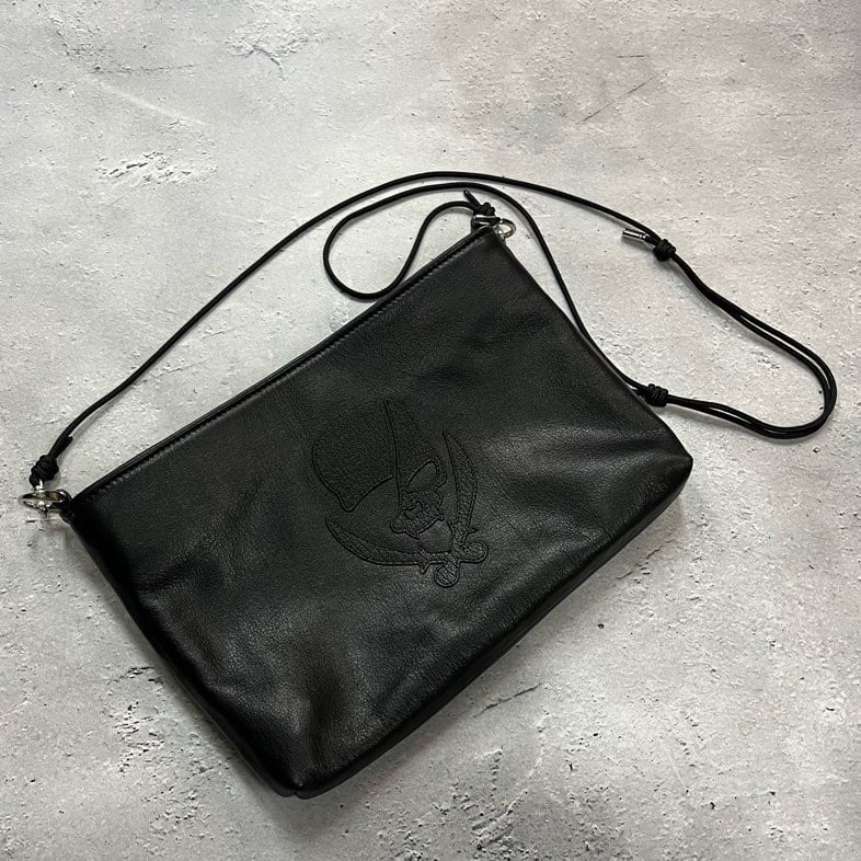 Leather Sacoche / Modern Pirates Skull Design |