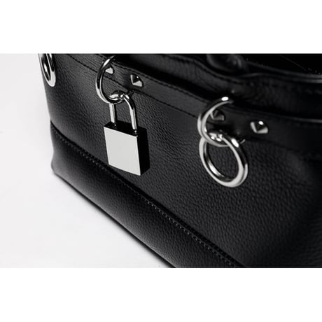 Leather Mini Tote Bag 001 / Padlock & Ring Design