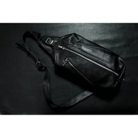 Leather Sling Bag / Double Side Zipper Design