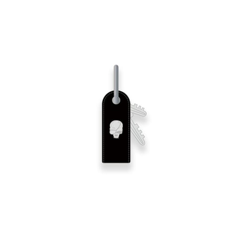 Leather Smart Key Case / Modern Pirtaes Skull Face Spots Design