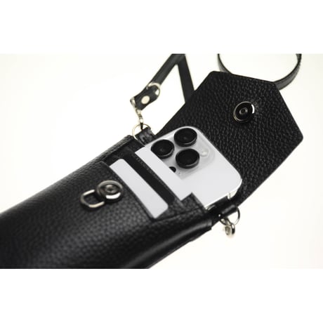Lid Replacement Leather Smart Phone Sholder Pouch / ModernPirates Metal Fittings Design