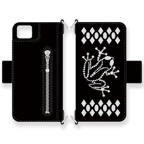 Leather iPhone Wallet Case / Frog Spots Design