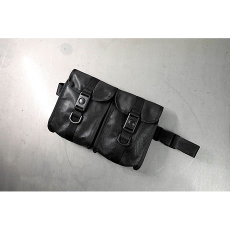 Genuine Leather Tactical Bandolier Pouch / Double Design
