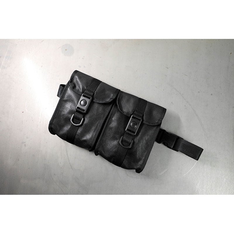 Genuine Leather Tactical Bandolier Pouch / Doub