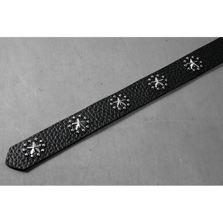 24mm Genuine Leather Narrow Hanging Belt / Circle Star Design
