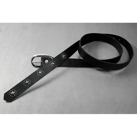 24mm Genuine Leather Narrow Hanging Belt / Circle Star Design