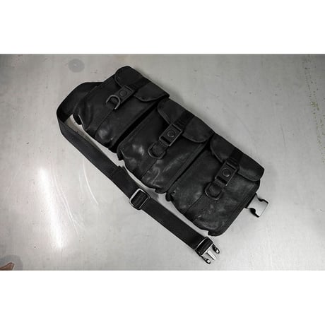 Genuine Leather Tactical Bandolier Pouch / Triple Design