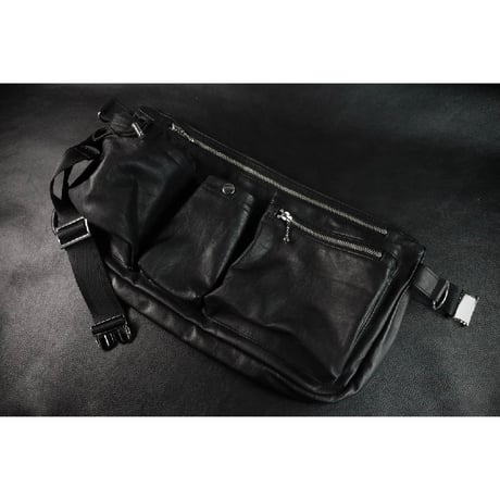 Leather Waist Bag / Three Different Pockets Design