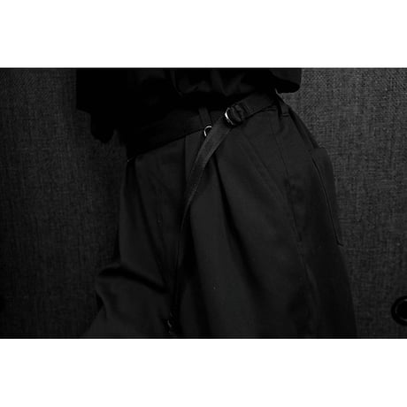 Leisurely pants / High Count Twill Fabric ( Black )