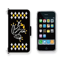 Leather Smartphone Wallet Case / Frog Spots Design