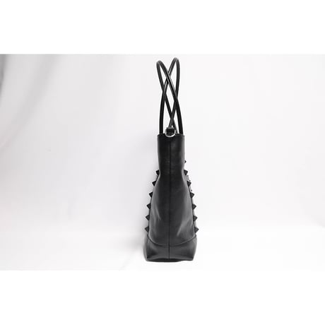 Leather Medium Tote Bag 001 / Pyramid Spots Design