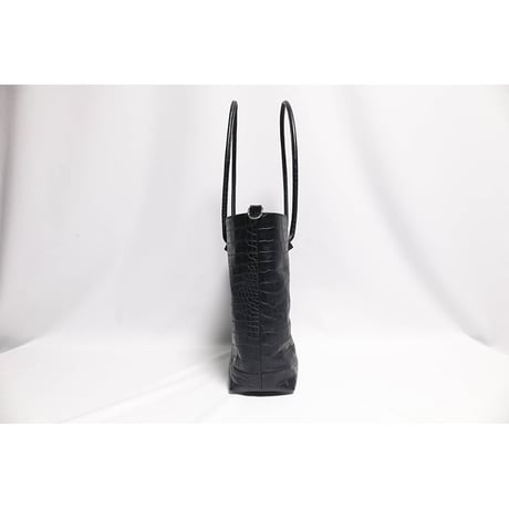 Leather Medium Tote Bag 001 / 2Pyramid Design ( Embossed Crocodile )