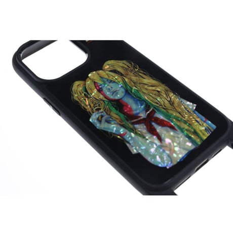 【 HISASHI×MP Shellwork Shoulder Hook Smartphone Case / SIN ZMB Design ( Black ) 】