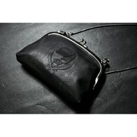 Leather 18cm Comb Shaped Clasp Pouch / Modern P