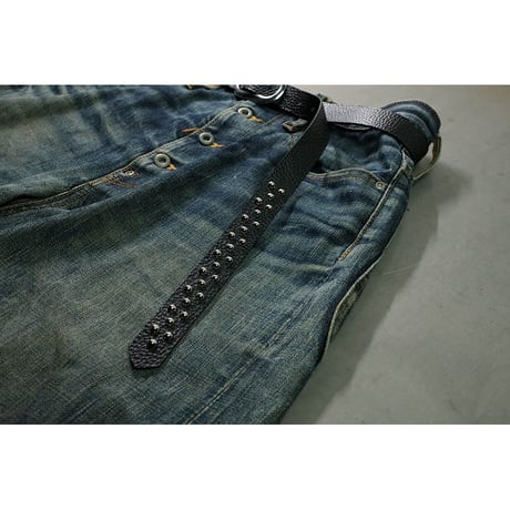 24mm Genuine Leather Narrow Hanging Belt / 2/1Row Conical Design