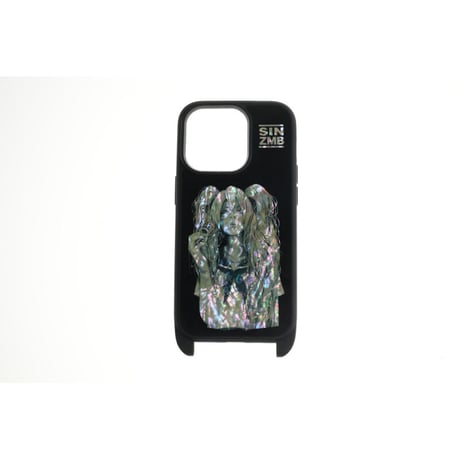 【 HISASHI×MP Shellwork Shoulder Hook Smartphone Case / SIN ZMB Monochrome Design (Black ) 】