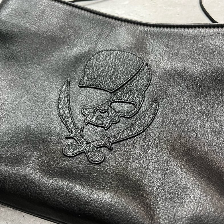 Leather Sacoche / Modern Pirates Skull Design |