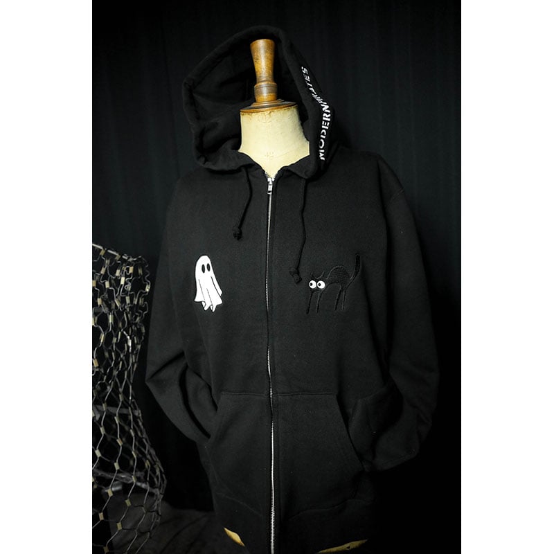 完全受注生産 12.4oz Heavyweight Zip Hoodie / Black Ca