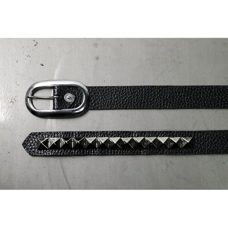 24mm Genuine Leather Narrow Hanging Belt / 1Row Pyramid Design